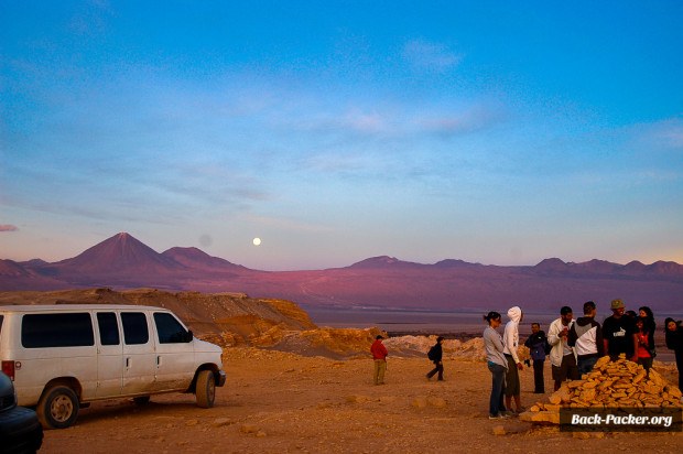 Sunset in the Moon Valley at the Atacama Desert close to San Pedro de Atacama