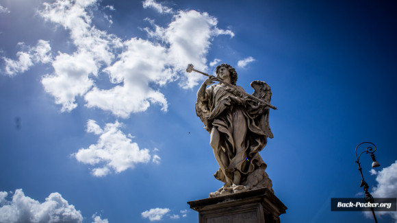 ...one of the many angel statues on Ponte Sant'Angelo which leads to the Castel Sant'Angelo.