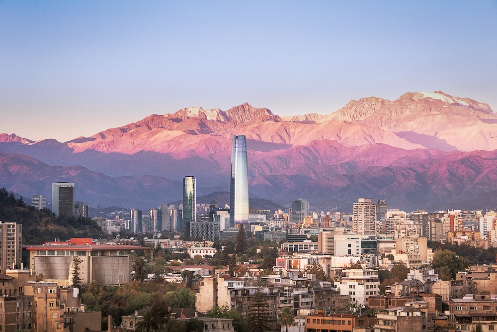 Blick auf die Sehenswürdigkeiten in Santiago de Chile