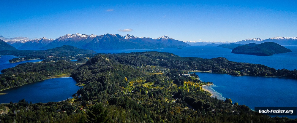 Lakes in front of mountain in Bariloche, Argentina