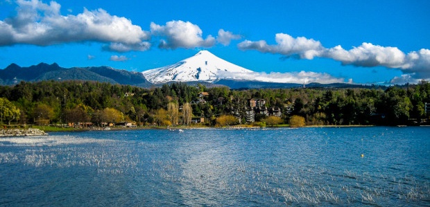 Der Villarrica Vulkan nahe Pucon im kleinen Süden