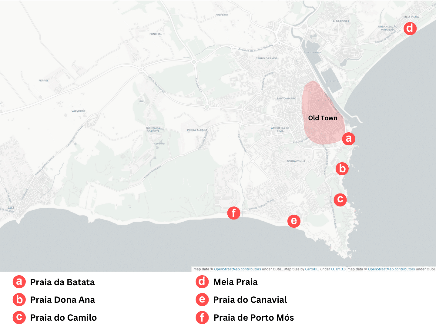 map of the best beaches in lagos portugal