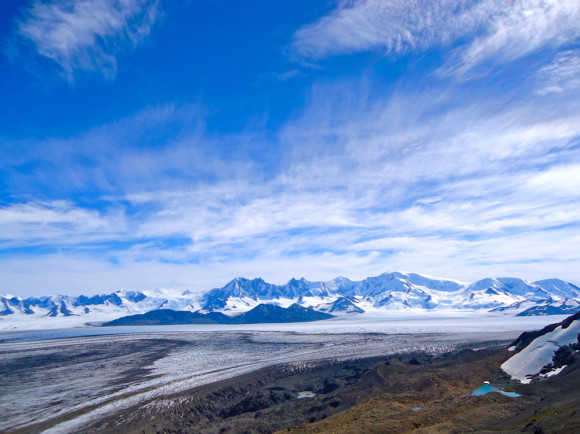 The southern patagonian icefield as seen from the paso del viento
