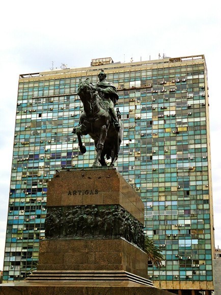 The Artigas Mausoleum with a statue showing the hero of Uruguay's independence movement is the central point of the most important square in Montevideo