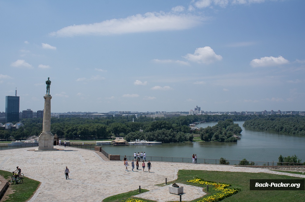Blick von der Festung auf die Save-Donau Mündung