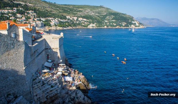 Badestelle direkt an der Stadtmauer von Dubrovnik