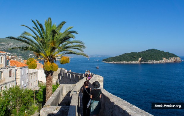 Hoch oben auf der Stadtmauer von Dubrovnik