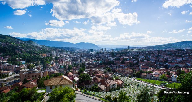 Blick von der gelben Bastion auf Sarajevo