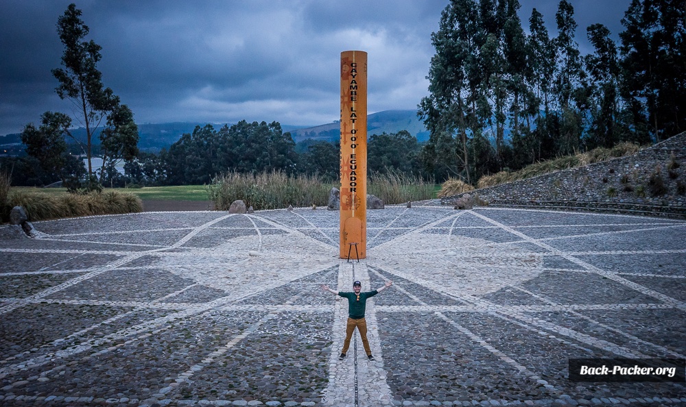 Here I am - at a sundial which is representing the middle of the world near Cayambe